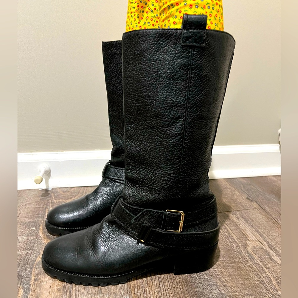 DVF Leather Moto Boots Diane Von Furstenberg
